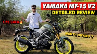 Yamaha MT 15 V2 Detailed Review  New Cyber green colour [upl. by Perren]