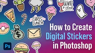 How to Create Digital Stickers in PhotoShop Quick  Easy Tutorial [upl. by Attenaz]