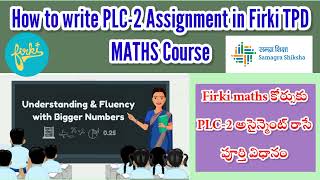 How to write PLC2 Assignment in FirkiPLC2 AssignmentFirki TPD Maths coursePLC2Assignment [upl. by Paff506]