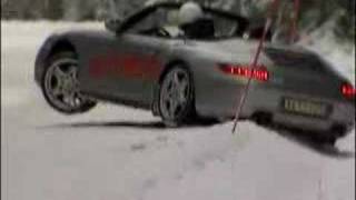 Porsche Convertible slides off the road [upl. by Lelia]