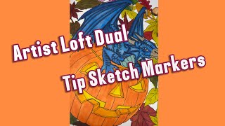 Trying Artist Loft Dual Tip Sketch Markers for the First Time [upl. by Annawd298]