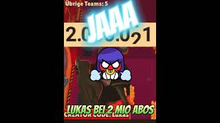 Beste Youtuber Reaction bei 1 Mio Abos pukii jojonas lukasbrawlstars viral shorts [upl. by Pollie]