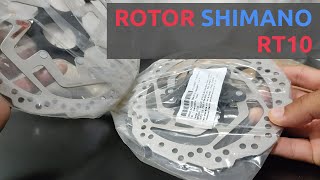 ROTORES SHIMANO RT10 CENTER LOCK 180  160MM  UNBOXING E DETALHES [upl. by Kyriako450]