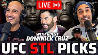 UFC St Louis Picks amp Guest Dominick Cruz with Jon Anik Jason Anik and Brian Petrie  AampF486 [upl. by Atikim]