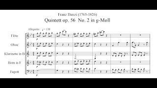 Franz Danzi  Wind Quintet op 56 no 2 with Score [upl. by Ativ]