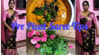 Pre Pleated Saree Tips amp Simple Onion Chutney Recipe [upl. by Naltiac]