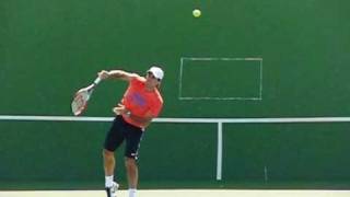 Roger Federer Practice Serves in Slow Motion [upl. by Buttaro]