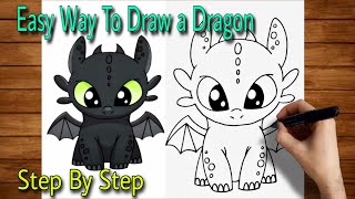 Easiest way to draw toothless [upl. by Anitsyrc]