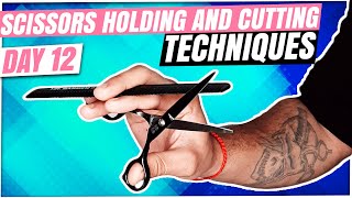 One Hand Scissors And Comb Holding Technique  Cutting Technique scissors hold [upl. by Llekcm44]