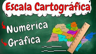 Escala Cartográfia  Gráfica Numérica e distâncias Cartografia Resumo [upl. by Narad]