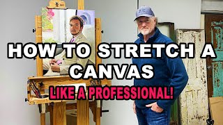 How To Professionally Stretch a Canvas  Artfix Belgian Oil Primed Linen L84C [upl. by Eilegna]