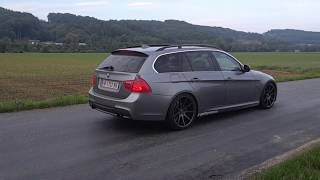 BMW e91 330d 3quot Edelstahl Auspuff mit Akrapovic Endrohrblenden mit Sound 350PS 800Nm [upl. by Jourdan137]