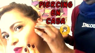 Como hacerse un piercing helix  cartílago en casa [upl. by Pampuch822]