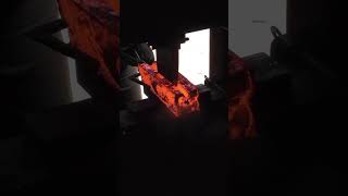 Feathering and resquaring a Damascus billet forging damascus blacksmith art custom [upl. by Rabma]