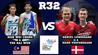 R32 Malaysia Man Wei ChongampTee Kai Wun VS Denmark LundgaardampVestergaard China Master 2024 badminton [upl. by Earla508]