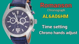 Romanson Chronograph AL6A06HM Time setting and chrono hands adjust  Caliber 5030 [upl. by Bryce401]