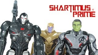 Avengers Endgame War Machine Hulk and Thanos Titan Hero FX Hasbro Movie Review [upl. by Neellek428]