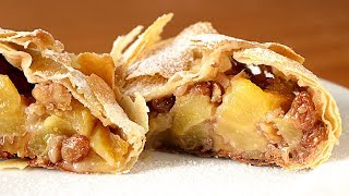 Mucho relleno y poca masa  Receta de AUTÉNTICO STRUDEL de manzana [upl. by Jarvis]