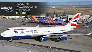 British Airways Boeing 747400 Full Flight New York to London Heathrow [upl. by Enirahtac]