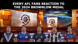 Every AFL Fans Reaction to the 2024 Brownlow Medal [upl. by Aiuoqes]