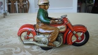 SCHUCO CURVO 1000 TIN TOY MOTORCYCLE [upl. by Erb]