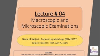 Lecture  04 Macroscopic and Microscopic Examinations [upl. by Drofhsa]