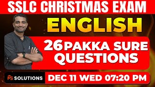 SSLC ENGLSIH CHRISTMAS EXAM  26 PAKKA SURE QUESTIONS  MS SOLUTIONS [upl. by Saba661]