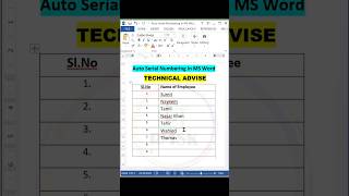 Auto Serial Numbering in MS Word [upl. by Cunningham]