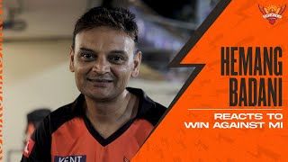 Hemang Badani reacts to win against MI  SRH  IPL 2022 [upl. by Ellennaj]