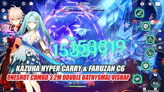 Kazuha Hyper Carry amp Faruzan C6 Oneshot Combo 32M Double Bathysmal Vishap 38 123 [upl. by Galloway]