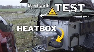 So heizen wir unser Dachzelt  Erster Test Heizkiste 🔥 Standheizung in Alubox [upl. by Adal]