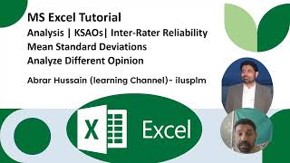 MS Excel Data AnalysisKSAOsInterRater ReliabilityMean Standard DeviationAnalyze Opinions excel [upl. by Illah]