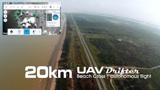 20km Beachline crossing UAV drone  Drifter ultralight [upl. by Shamus933]