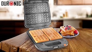 Duronic Waffle Maker WM60 Non Stick Waffle Iron  4 Square Waffle Makers with Removable Plates [upl. by Rubenstein]