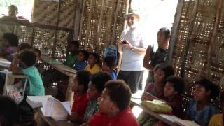 School kids singing on Kesiga Island Trobriand Islands PNG [upl. by Odanref]