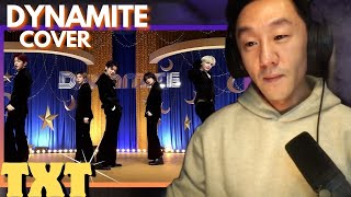 DJ REACTION to KPOP  BTS DYNAMITE COVER BY TXT [upl. by Inessa]