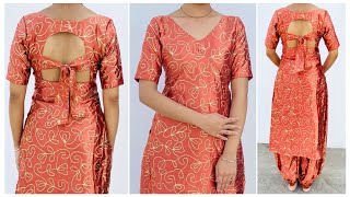 Alia Cut Kurti With Beautiful Back Design  Cutting And Stitching  Very And Simple Tutorial [upl. by Titus379]