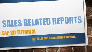 How to run Sales and distribution report in SAP SD [upl. by Leba224]