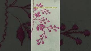 Simple leaf embroidery design for beginners harshaembroiderydesign [upl. by Schuler699]