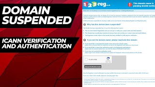 How to Fix Suspended Domain  ICANN Verification and Authentication [upl. by Speroni]