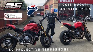 2018 DUCATI MONSTER 1200S SC PROJECT VS TERMIGNONI Rizoma mirrors amp random chat [upl. by Waki524]