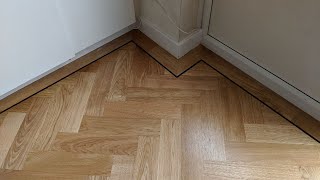 Featuring Herringbone Parquet Flooring with Border and Tramline  Fin Wood Ltd  Crafted for Life [upl. by Gayla]