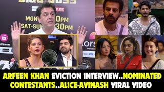 BiggBoss 18 Arfeen Khan Eviction Interview  7 Contestants Nominated AliceAvinash Bed Viral Video [upl. by Flanna]