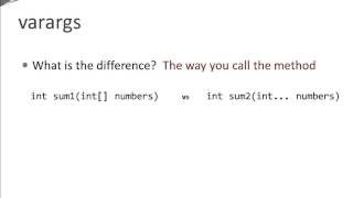 Java Basics  Varargs [upl. by Behlau730]