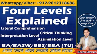 Four Levels of Interpretation  Bachelors First Year  Compulsory English English Guru Nepal 2021 [upl. by Odlonyer201]