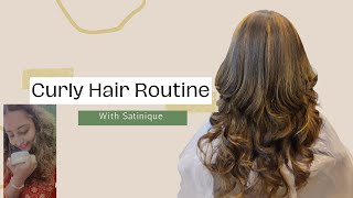 EASY CURLY HAIR ROUTINE  SATINIQUE Straightening Balm amp Styling Cream [upl. by Daryle268]