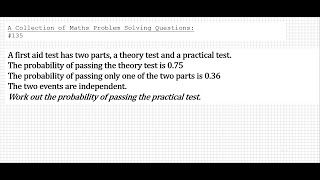 A Collection of Maths Problem Solving Questions135 Probability  AND  OR [upl. by Gabi]