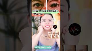 Improve Eye Bags Tear Grooves amp Nasal Folds facialyoga yoga antiaging facelift eyes shorts [upl. by Assiruam]