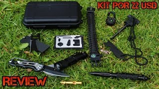 Kit De Supervivencia Muy Completo Por 22 USD ¿Vale La Pena REVIEW [upl. by Kceb]