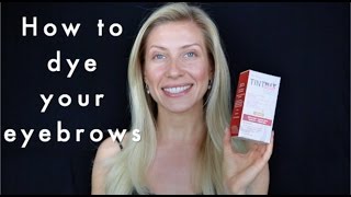 How to Dye your eyebrows Godefroy Professional Tint Kit reviewEyebrow tinting [upl. by Trebma]